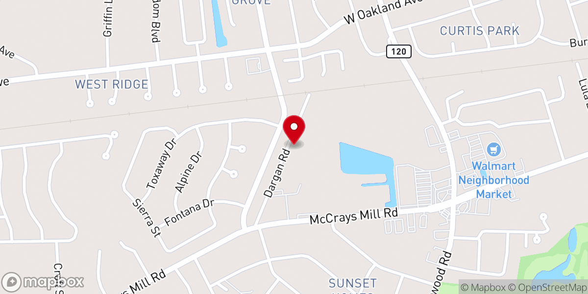 Map showing location of Allen Chapel AME Church