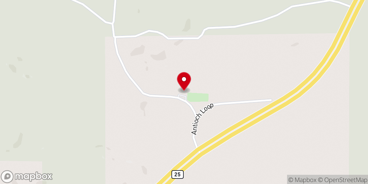 Map showing location of Antioch Church