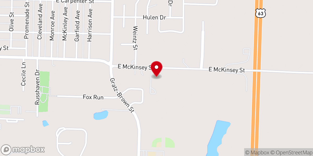 Map showing location of Moberly Seventh-day Adventist Church