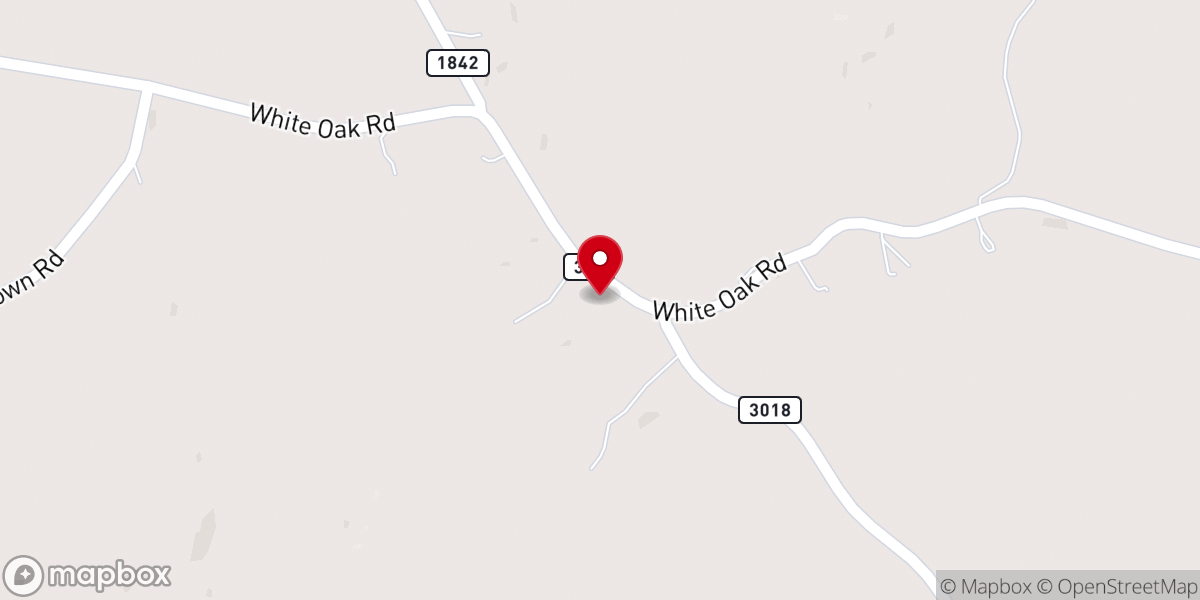 Map showing location of White Oak Church