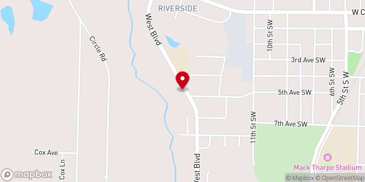 Map showing location of Riverside Holiness Church