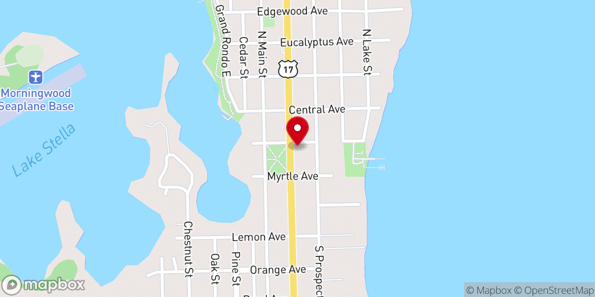 Map showing location of First Baptist Church