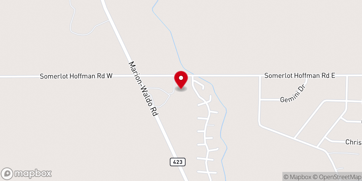 Map showing location of Central Baptist Church