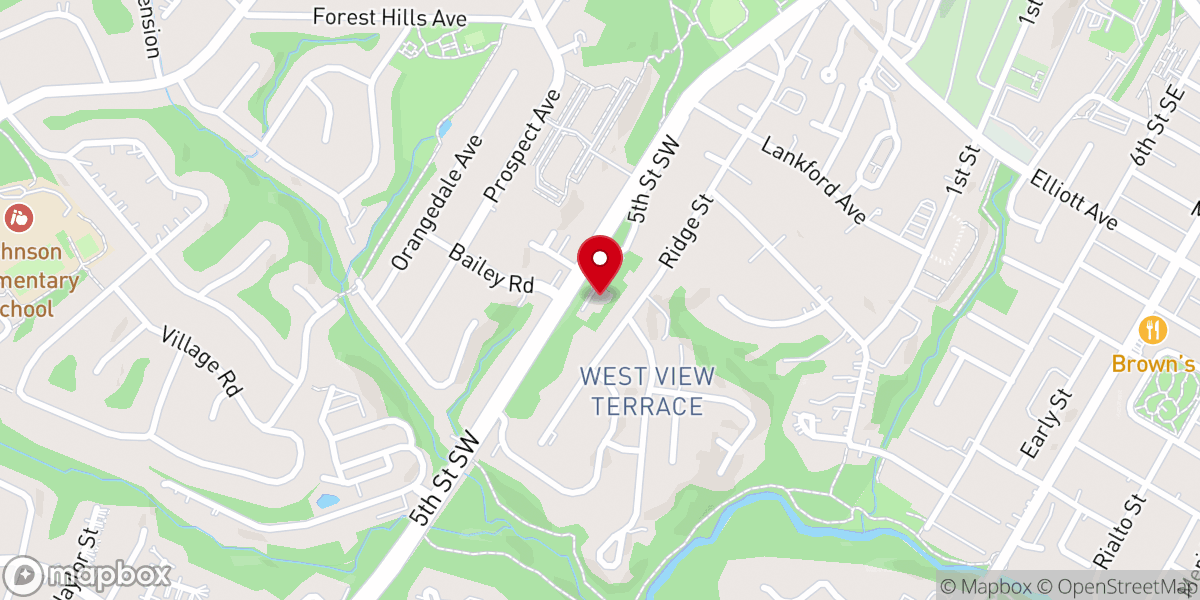 Map showing location of Charlottesville Church of Christ