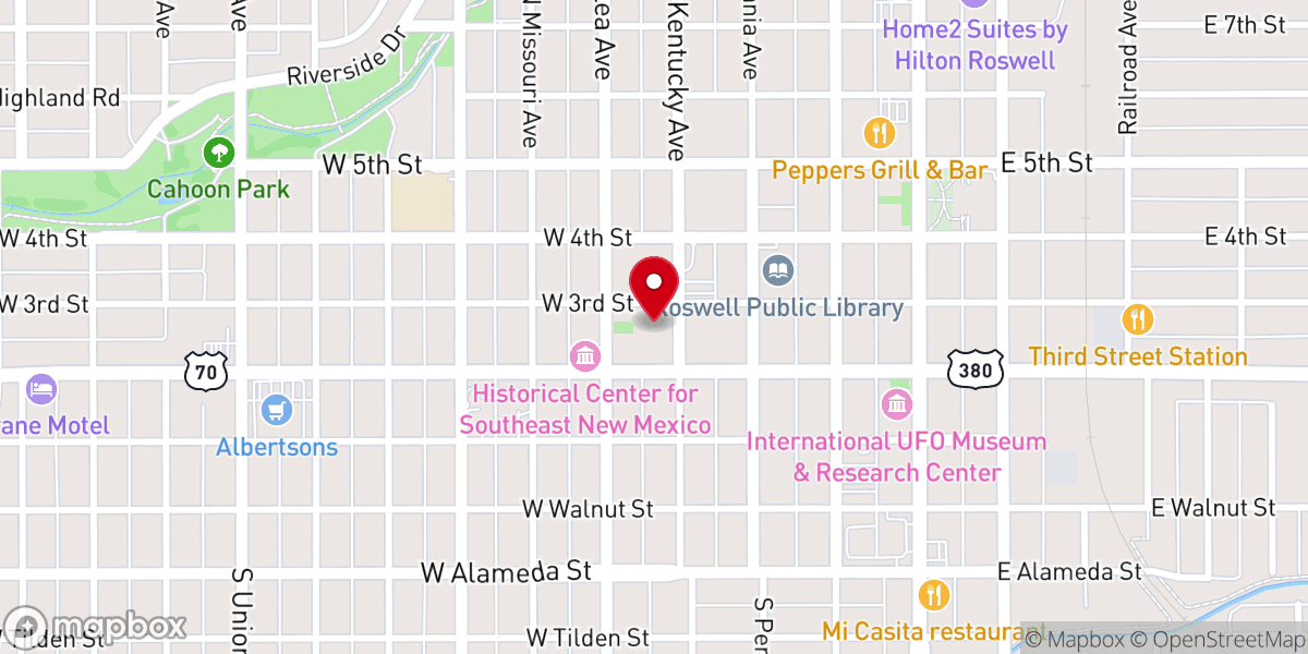 Map showing location of First Presbyterian Church