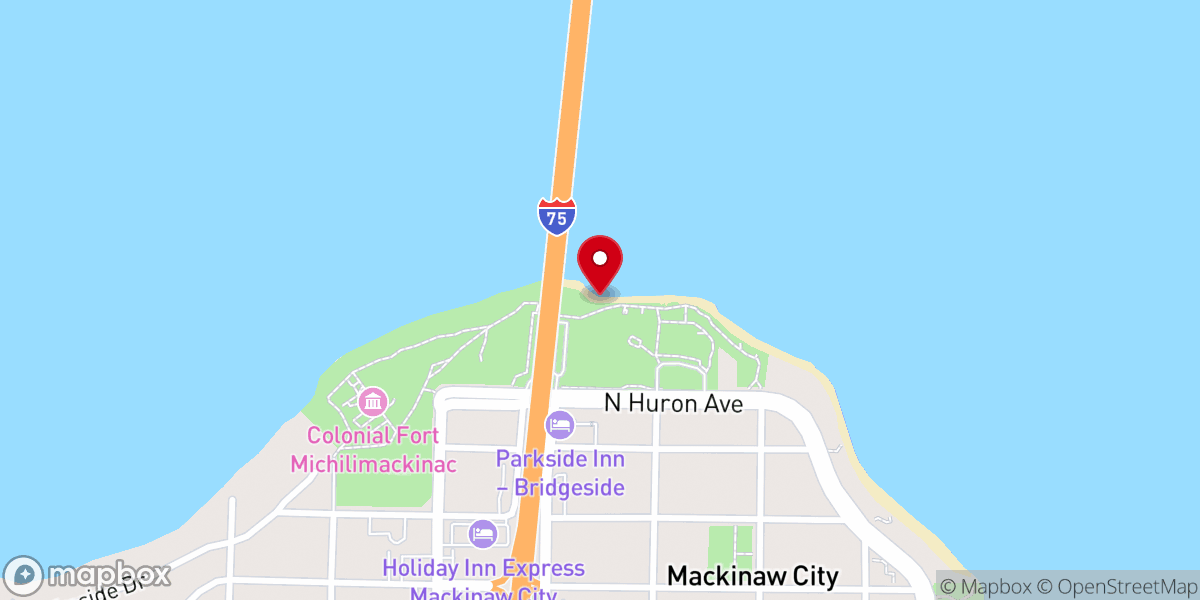 Map showing location of Mackinac Bridge view point