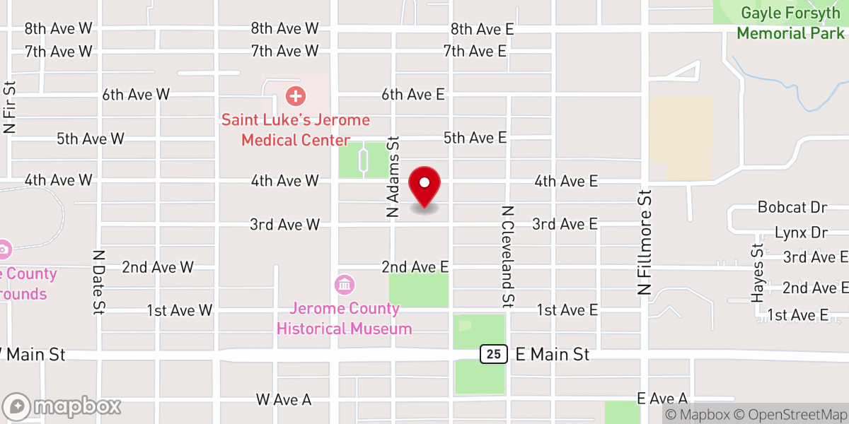 Map showing location of Martha and Mary's Food Pantry