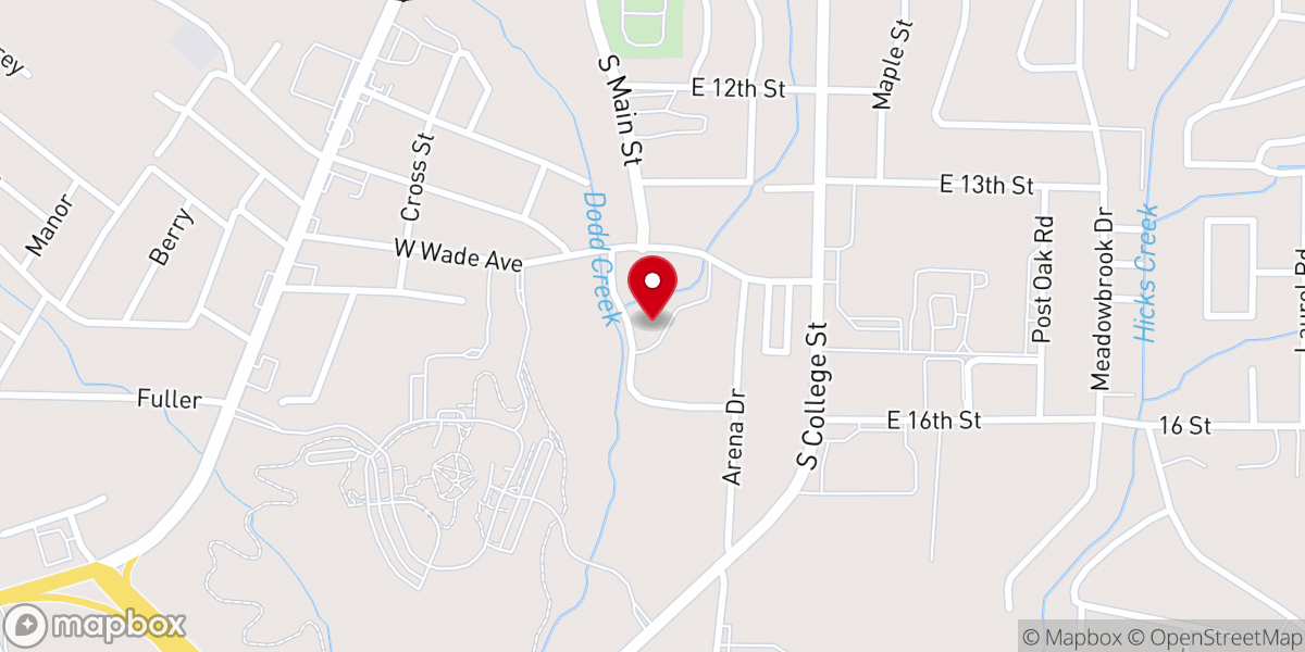 Map showing location of Baxter County Fair Grounds
