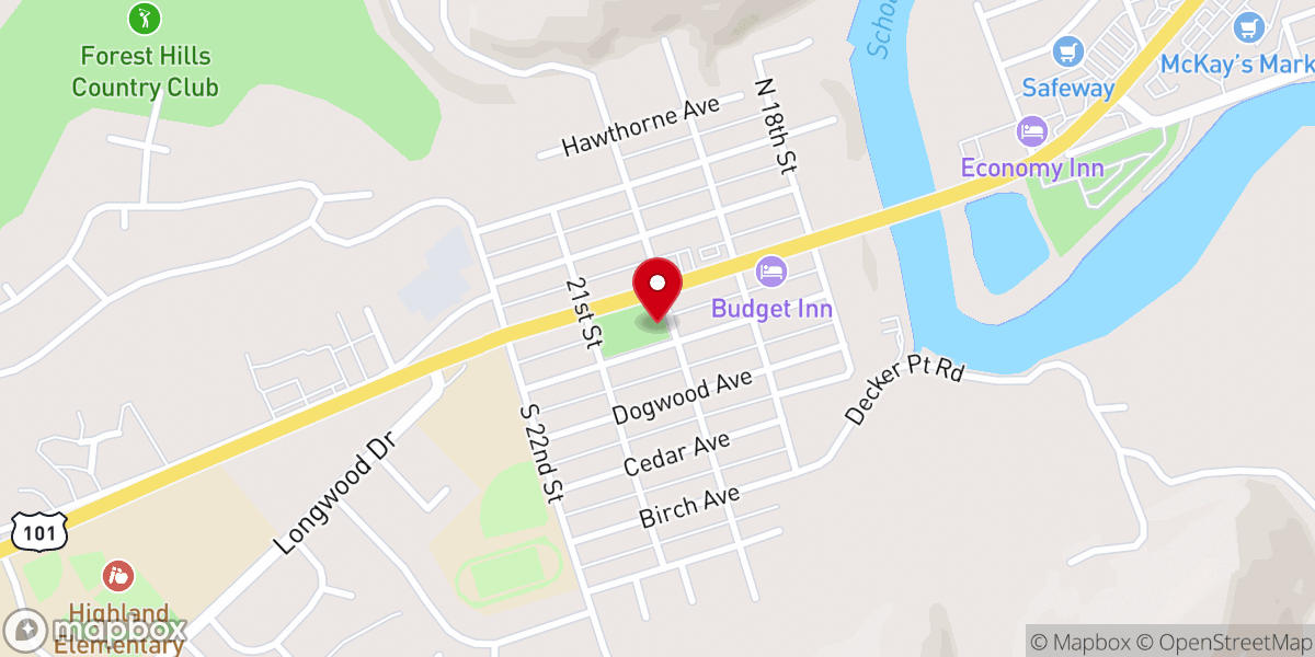 Map showing location of Reedsport Food Pantry