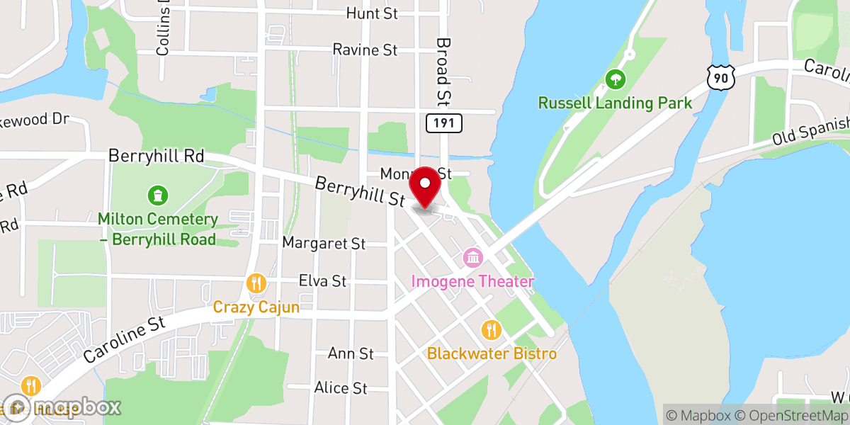 Map showing location of First United Methodist Church of Milton - Food Distribution Center
