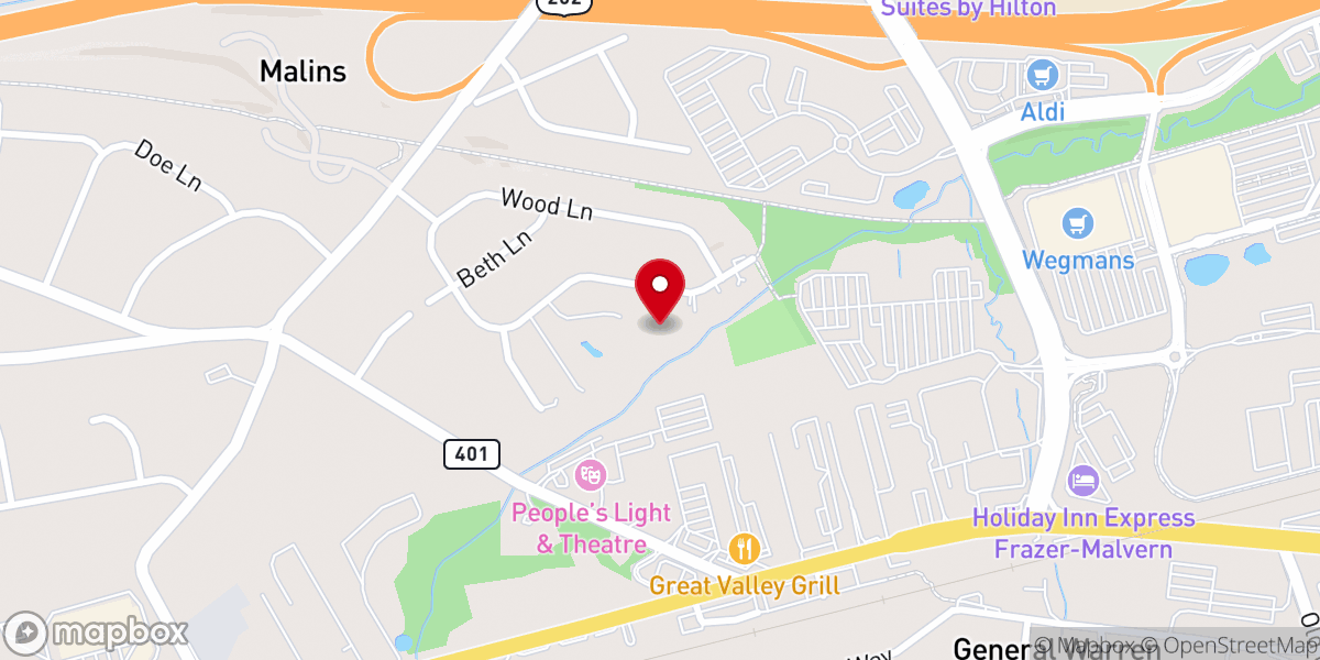 Map showing location of St Thomas Marthoma Church of Delaware Valley