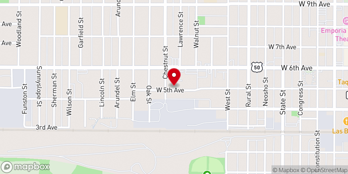 Map showing location of Full Gospel Tabernacle