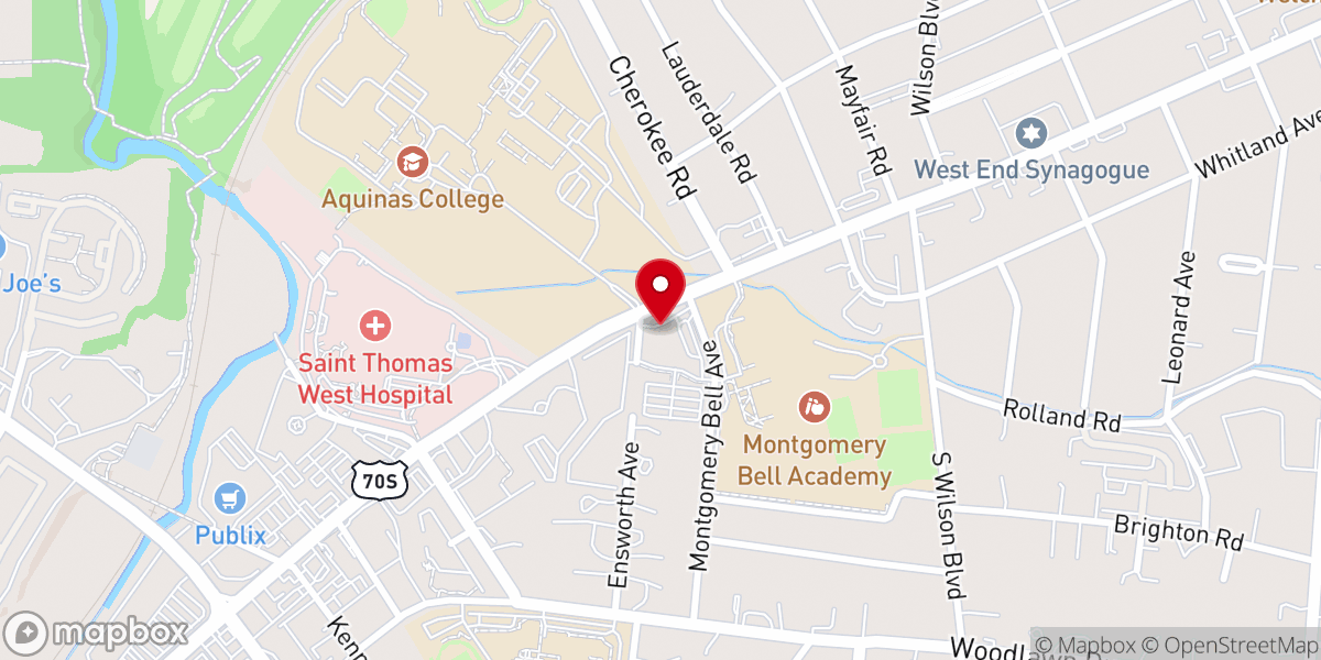 Map showing location of Vine Street Christian Church