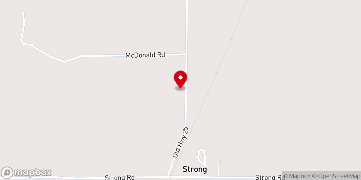 Map showing location of Strong United Methodist Church