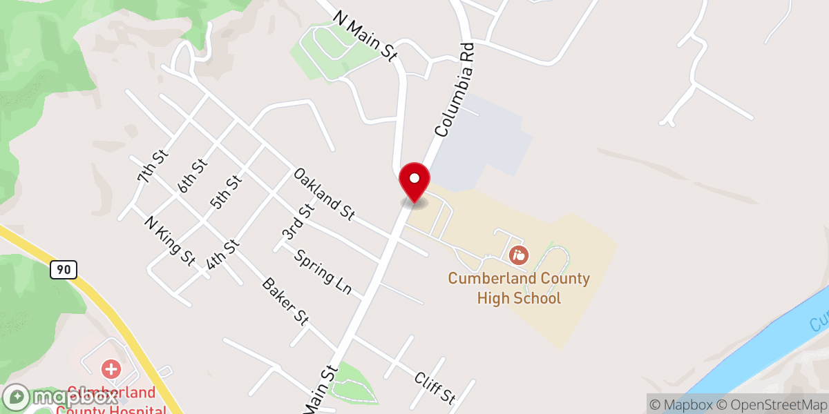 Map showing location of Highland Chapel Methodist Church