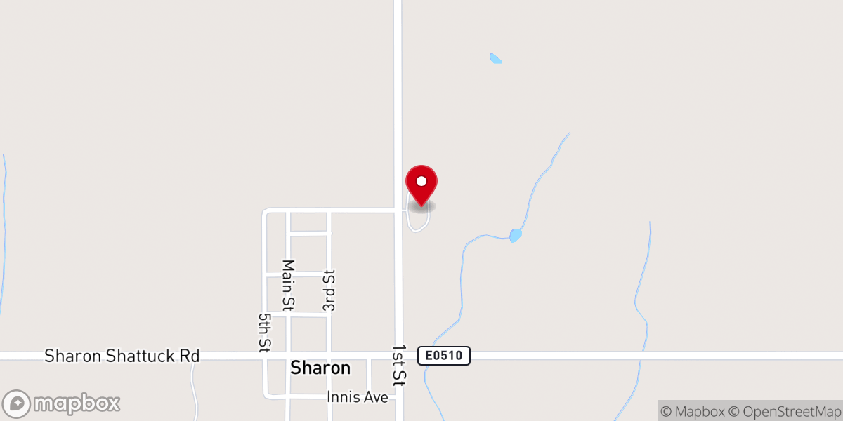 Map showing location of Sharon First Baptist Church