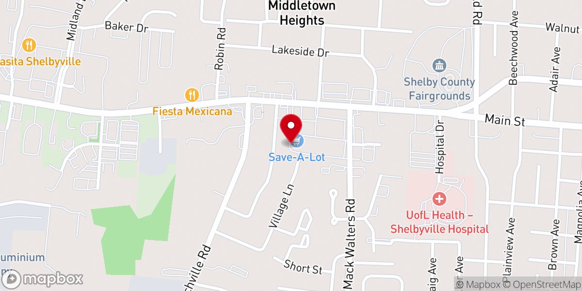 Map showing location of Iglesia Adventista del Séptimo Día Hispana de Shelbyville