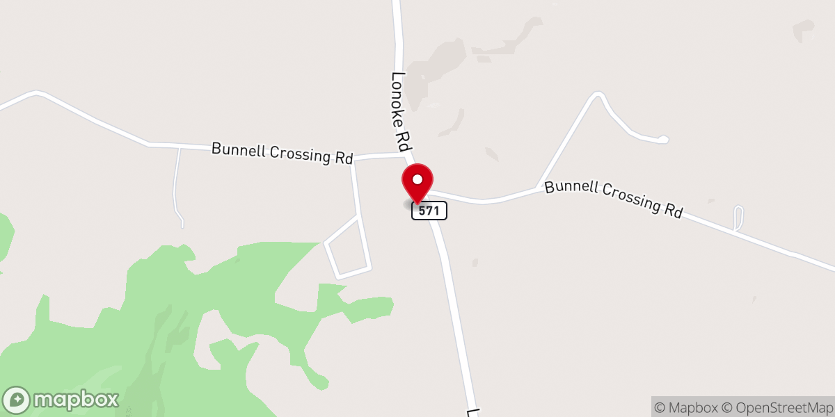 Map showing location of Lonoke Church