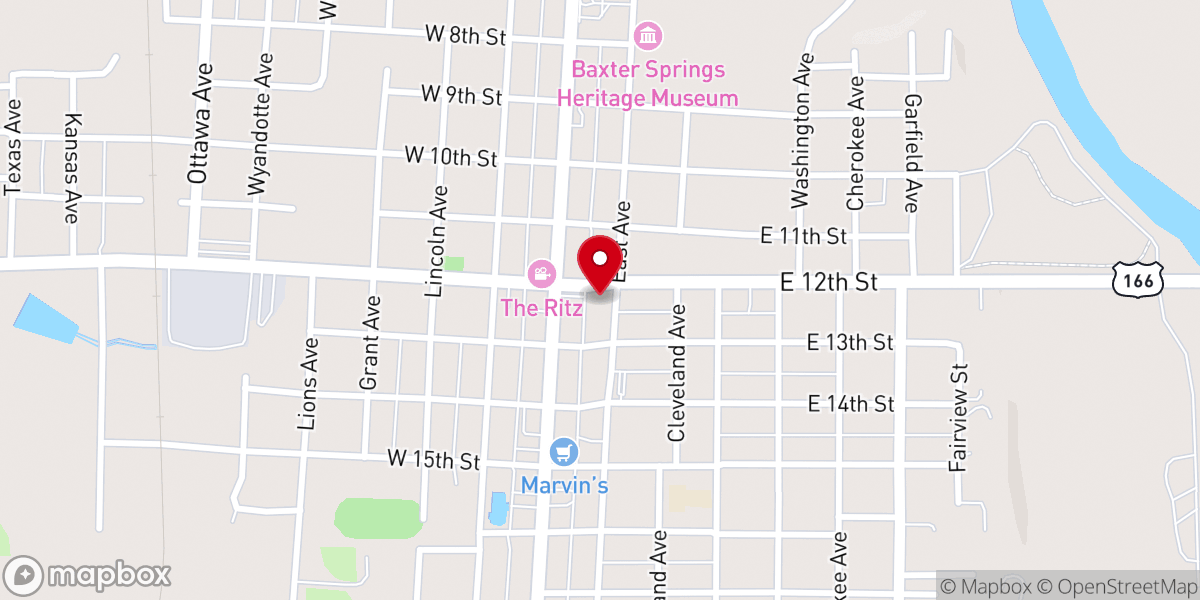 Map showing location of First United Presbyterian Church