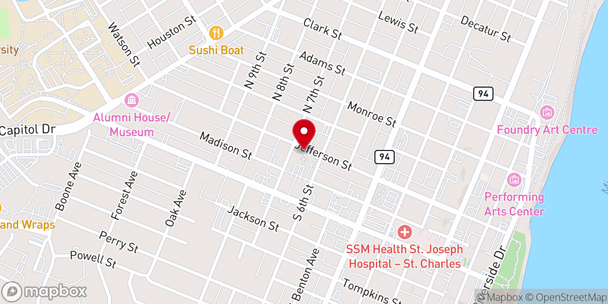 Map showing location of Immanuel Lutheran Church & School LCMS - St. Charles