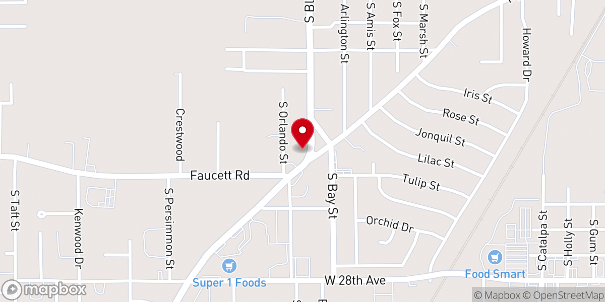 Map showing location of Pentecostal Church in Pine Bluff AR