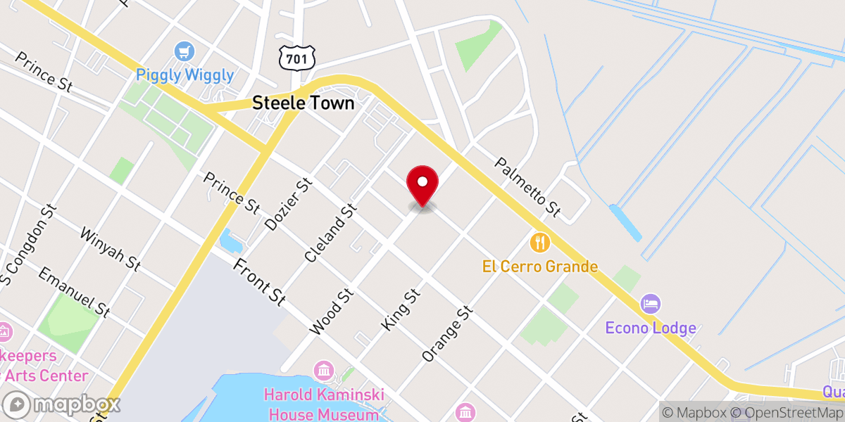 Map showing location of Mount Olive Missionary Baptist Church