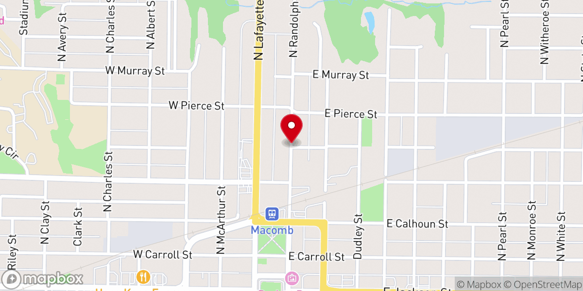 Map showing location of Macomb, IL Corps Community Center