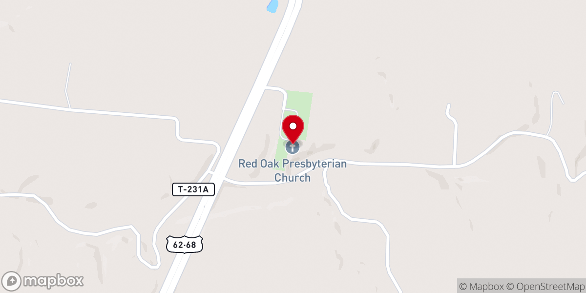 Map showing location of Red Oak Presbyterian Church