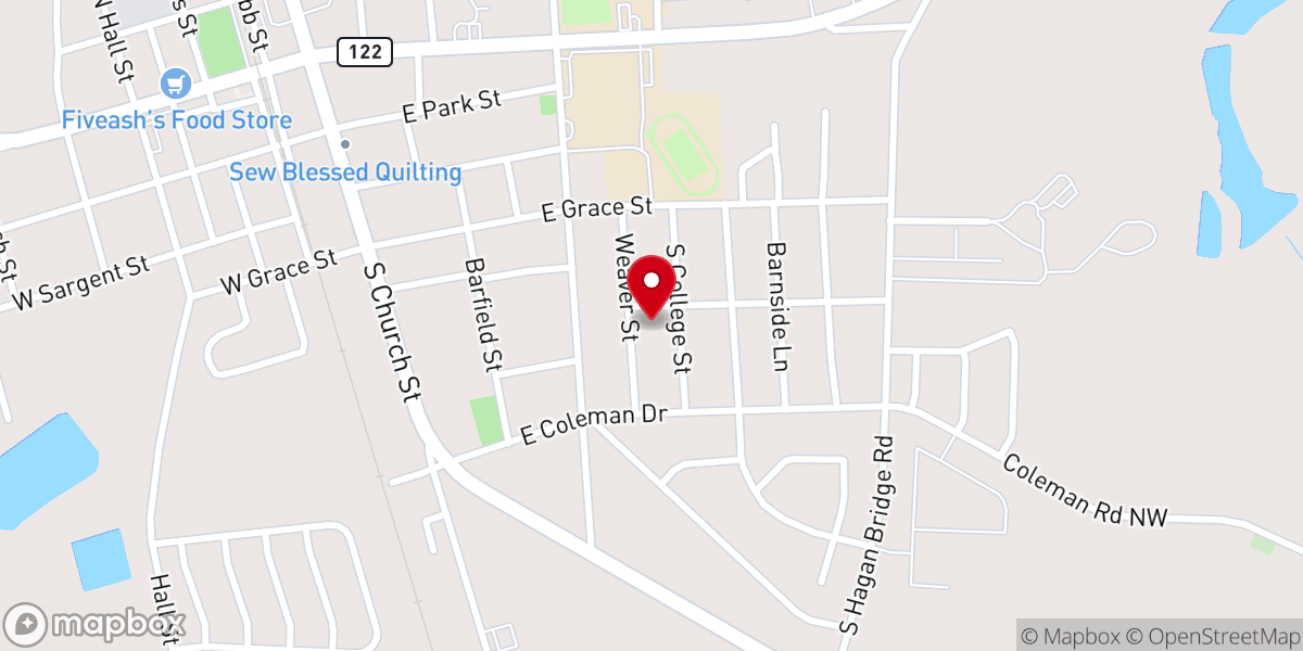 Map showing location of Pillar Reformed Church