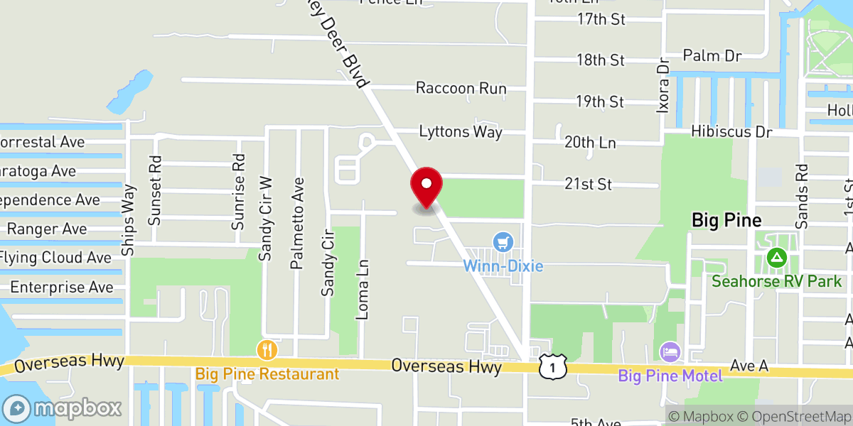 Map showing location of First Baptist Church of Big Pine Key