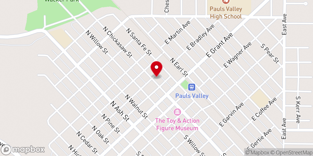 Map showing location of First Assembly-God