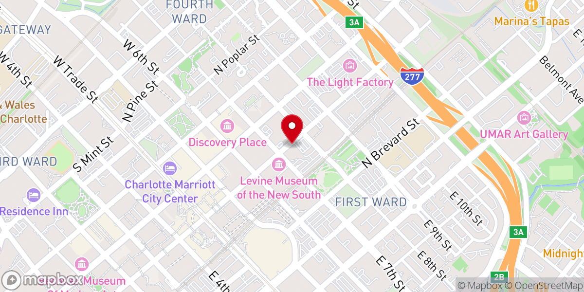Map showing location of First United Presbyterian Church