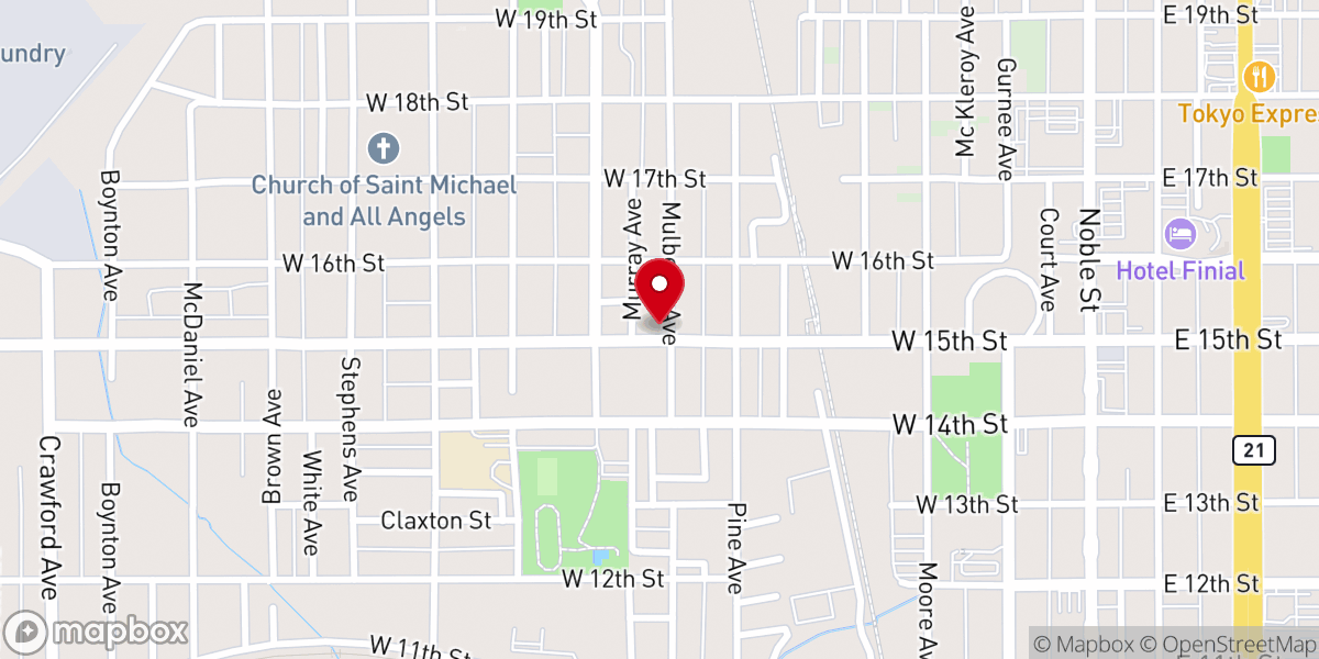 Map showing location of First United Presbyterian Church