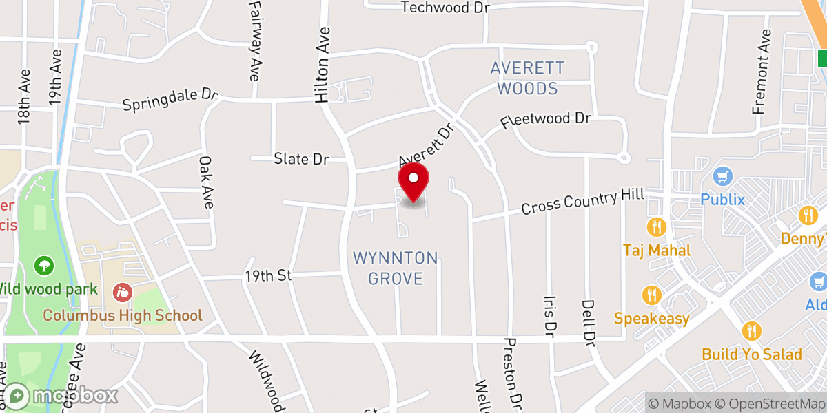 Map showing location of St Thomas Episcopal Church