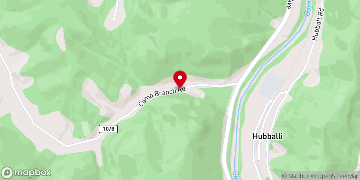 Map showing location of Camp Branch Church