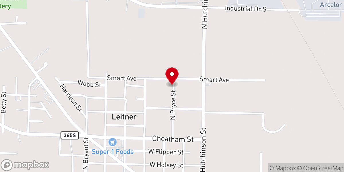 Map showing location of Bethel New Bethel Baptist Church