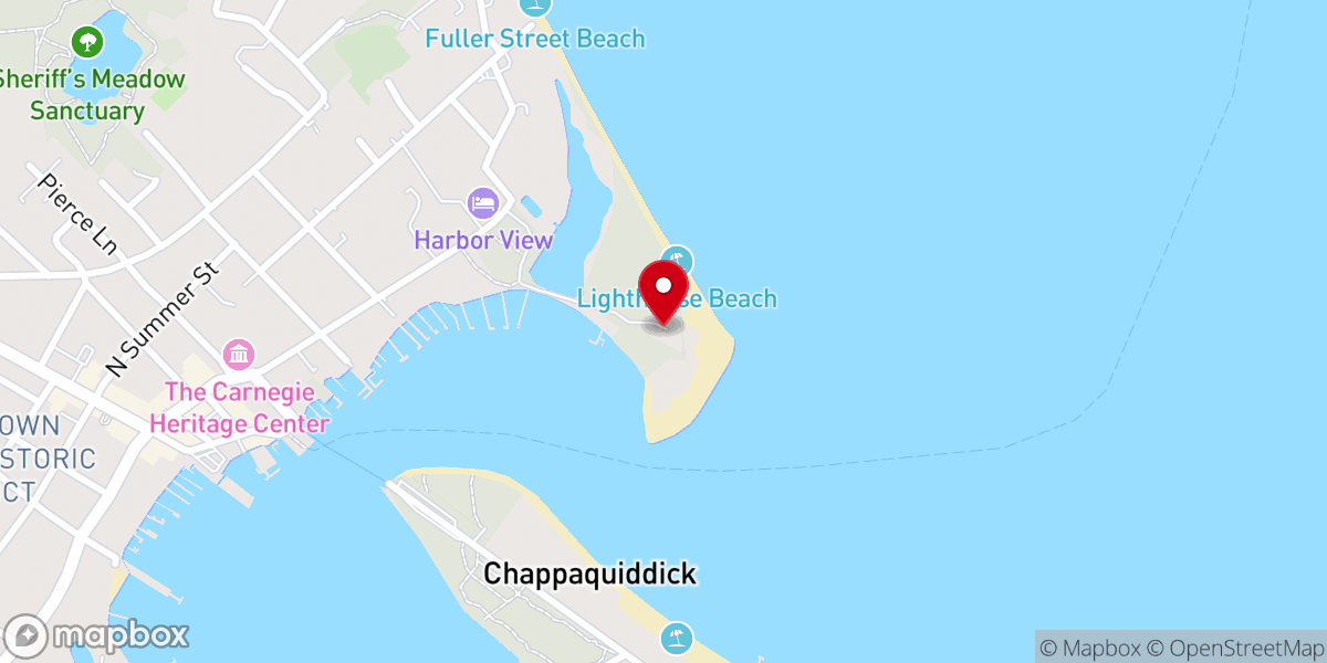 Map showing location of Edgartown Harbor Lighthouse