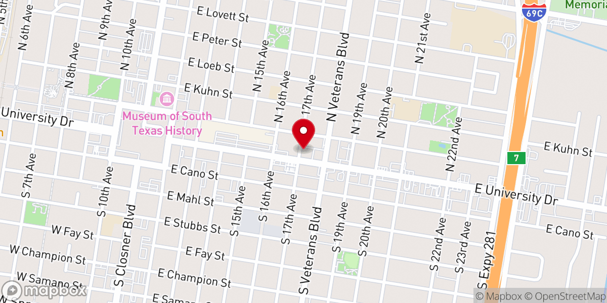 Map showing location of El Buen Pastor United Methodist