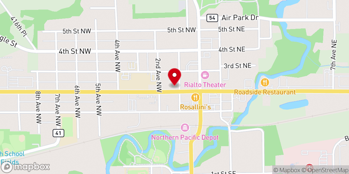 Map showing location of Aitkin United Methodist Church