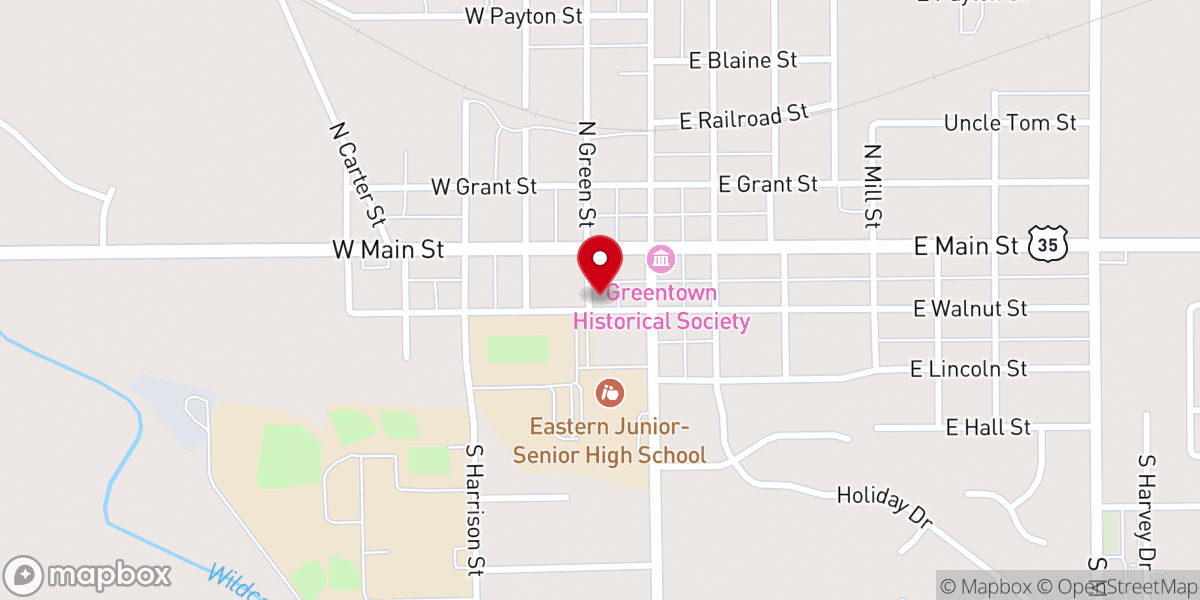 Map showing location of Greentown First United Methodist Church