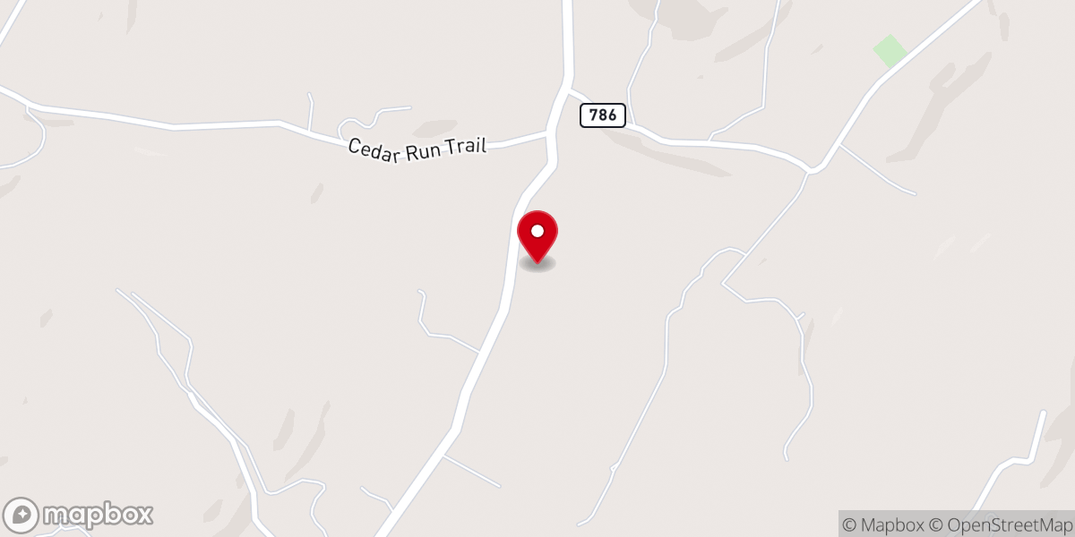 Map showing location of Trissels Mennonite Church