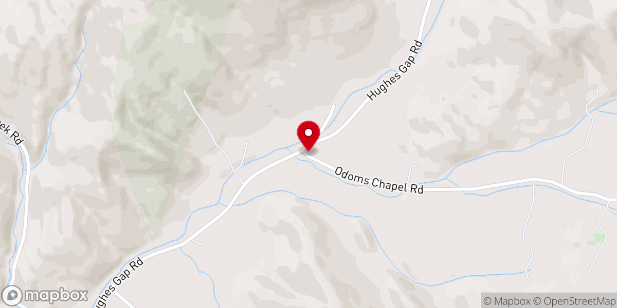 Map showing location of Odoms Chapel Church