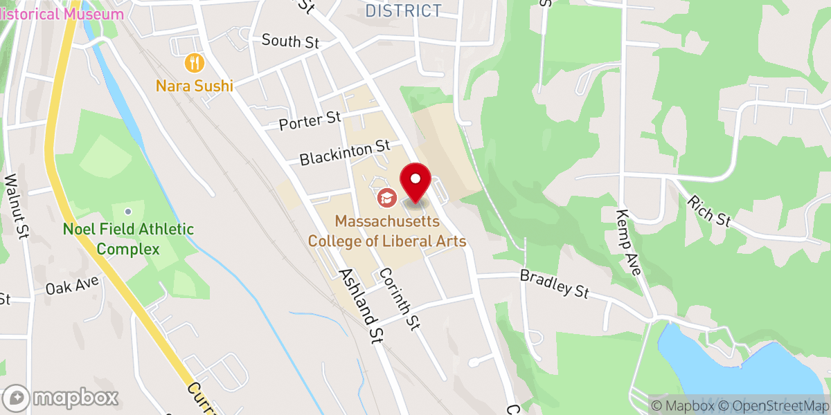 Map showing location of Massachusetts College Of Liberal Arts
