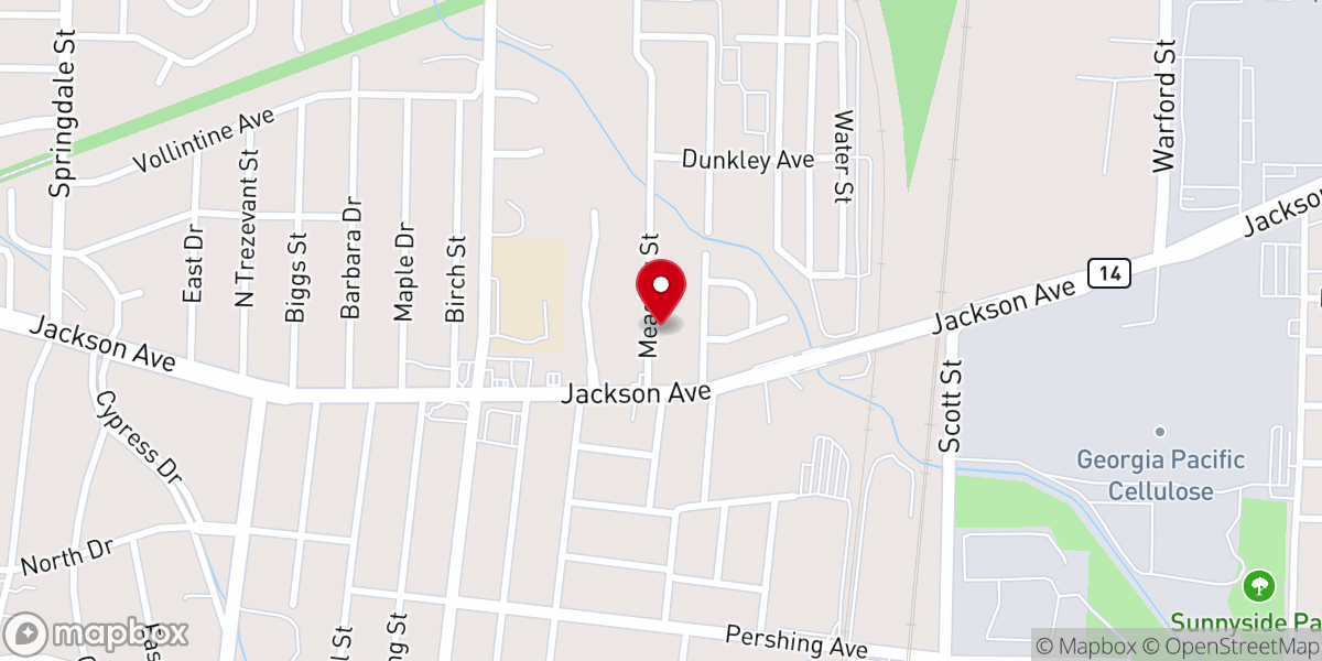 Map showing location of True Bibleway Church of Memphis