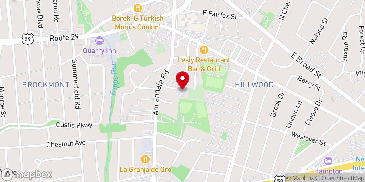 Map showing location of Second Baptist Church