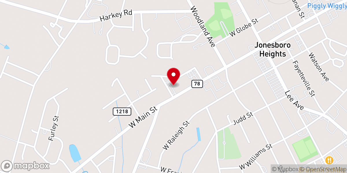 Map showing location of Mt. Carmel Pentecostal Holiness Church