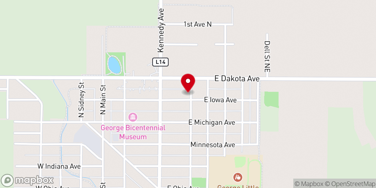 Map showing location of Lutheran Parsonage