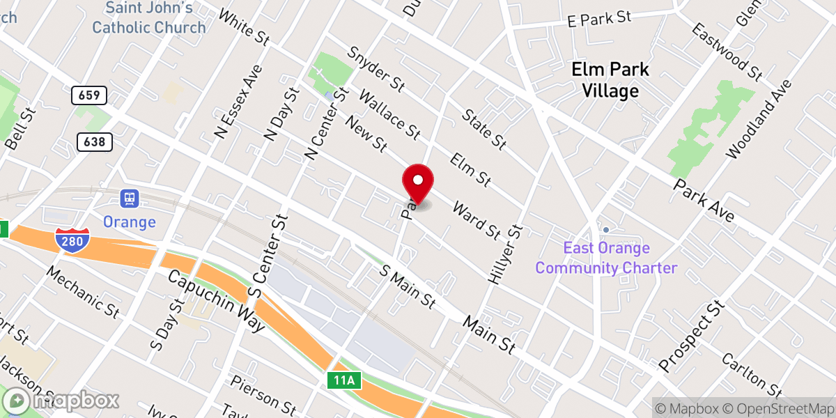 Map showing location of Ebenezer Baptist Church