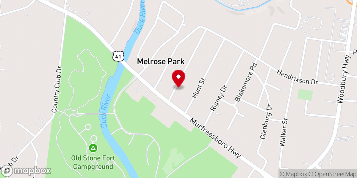 Map showing location of Temple Baptist Church