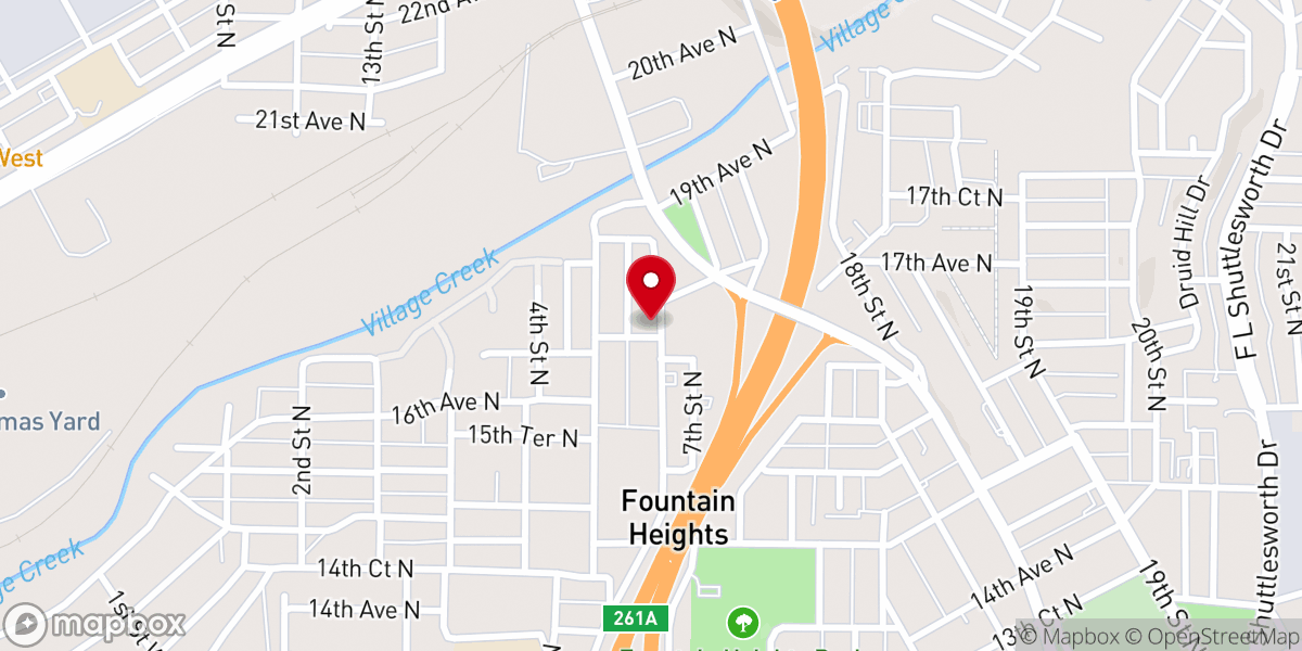 Map showing location of New Salem Baptist Church